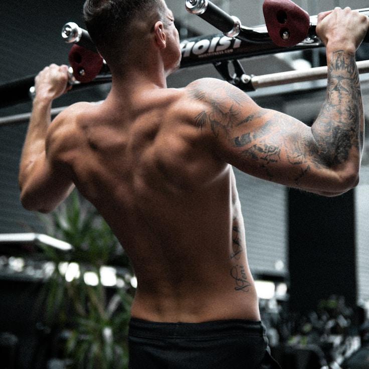 Weight training area with free weights and machines